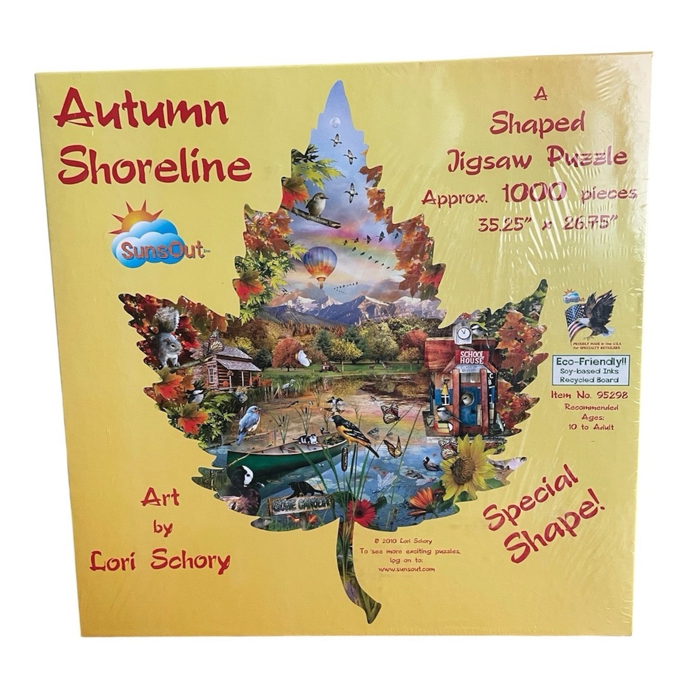 Autumn Shoreline Jigsaw Puzzle 1000 pieces Sunsout Sealed Special Shape